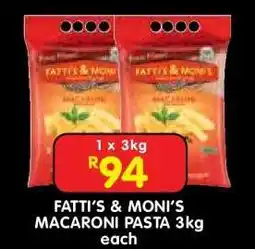 Shoprite FATTI'S & MONI'S MACARONI PASTA 3kg offer