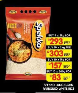Shoprite SPEKKO LONG GRAIN PARBOILED WHITE RICE offer