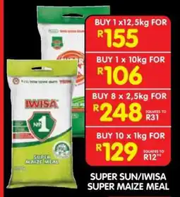 Shoprite SUPER SUN/IWISA SUPER MAIZE MEAL offer
