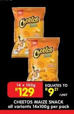 Shoprite CHEETOS MAIZE SNACK offer