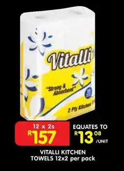 Shoprite VITALLI KITCHEN TOWELS 12x2 per pack offer