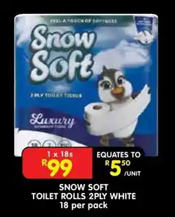 Shoprite SNOW SOFT TOILET ROLLS 2PLY WHITE offer