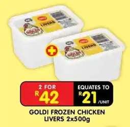 Shoprite GOLDI FROZEN CHICKEN LIVERS 2x500g offer