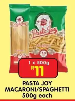 Shoprite PASTA JOY MACARONI/SPAGHETTI 500g each offer