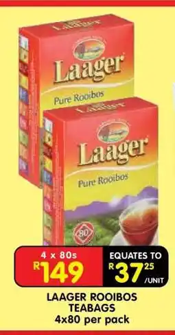 Shoprite Laager Rooibos Teabags offer