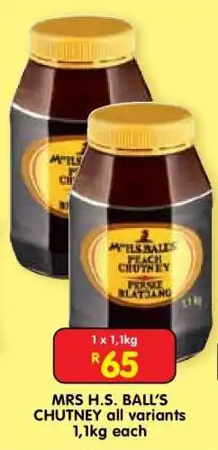 Shoprite MRS H.S. BALL’S CHUTNEY all variants offer