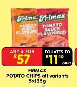 Shoprite FRIMAX POTATO CHIPS all variants offer