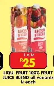 Shoprite LIQUI FRUIT 100% FRUIT JUICE BLEND all variants offer