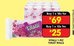 Shoprite VITALLI 1-PLY TOILET ROLLS offer