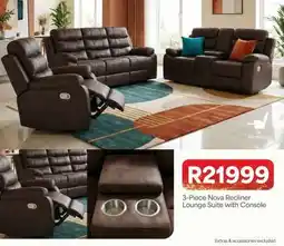 OK Furniture 3-Piece Nova Recliner Lounge Suite with Console offer