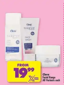 Shoprite Clere Facial Range All Variants each offer
