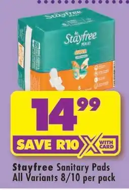 Shoprite Stayfree Sanitary Pads offer