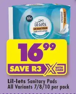 Shoprite Lil-Lets Sanitary Pads offer