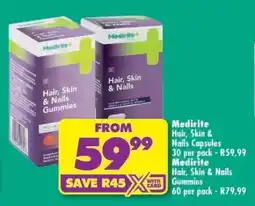 Shoprite Medirite Hair, Skin & Nails Gummies offer