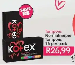 Shoprite Tampons Normal/Super Tampons 16 per pack offer