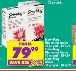 Shoprite Slow-Mag Effervescent Tablets 20 per pack offer
