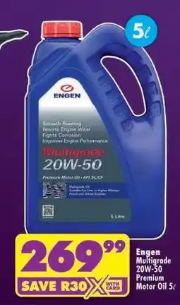 Shoprite Engen Multigrade 20W-50 Premium Motor Oil 5L offer