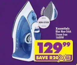 Shoprite Xssentials Blue Non-Stick Steam Iron 1600W offer