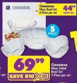Shoprite Cinnamon Glass Salad Bowl Set offer