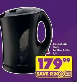 Shoprite Xssentials Black Cordless Kettle 1,7ℓ offer