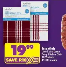 Shoprite Essentials Lima Extra Large Terry Kitchen Cloth offer