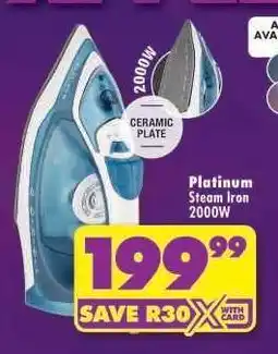 Shoprite PLATINUM STEAM IRON 2000W offer