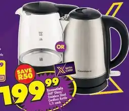 Shoprite Xssentials 360° Glass/ Stainless Steel Cordless Kettle 1.7ℓ each offer