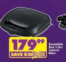 Shoprite Xssentials Black 2-Slice Sandwich Maker offer