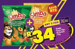 Shoprite SIMBA POTATO CHIPS all variants 120g offer