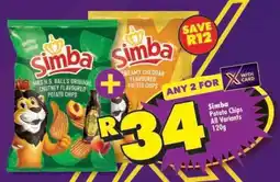 Shoprite SIMBA POTATO CHIPS all variants 120g offer