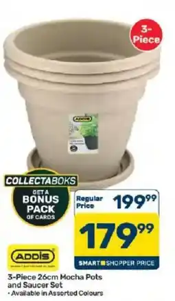 Pick n Pay ADDIS 3-Piece 26cm Mocha Pots and Saucer Set offer
