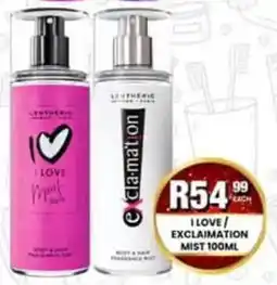 Take 'n Pay I Love/ Exclamation Mist offer