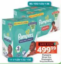 Checkers Pampers Mega Box Disposable Nappies/Pants offer