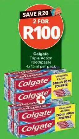 Checkers Colgate Triple Action Toothpaste offer