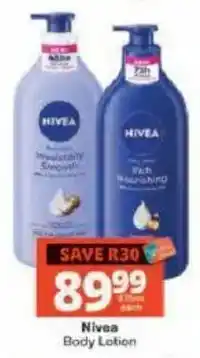 Checkers Nivea Body Lotion offer