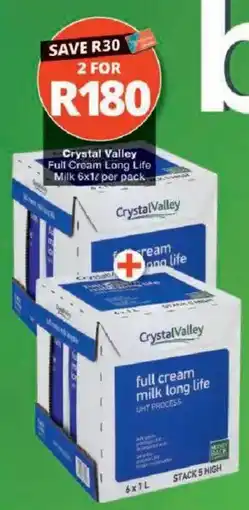 Checkers Crystal Valley Full Cream Long Life Milk offer