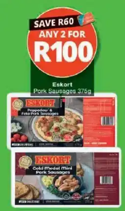 Checkers Eskort Pork Sausages offer