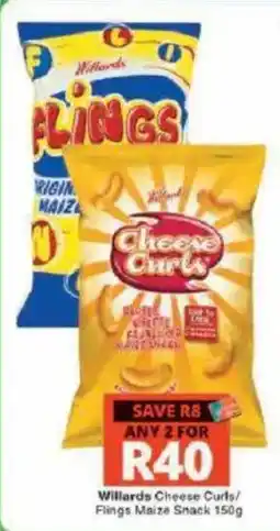 Checkers Willards Cheese Curls/Flings Maize Snack offer