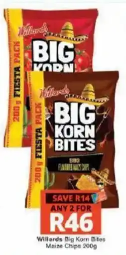 Checkers Willards Big Korn Bites Maize Chips offer