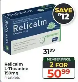 Dis-Chem Relicalm L-Theanine 150mg offer