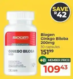 Dis-Chem Biogen Ginkgo Biloba offer