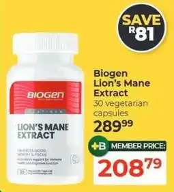 Dis-Chem Biogen Lion's Mane Extract offer