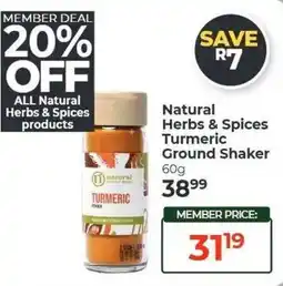 Dis-Chem Natural Herbs & Spices Turmeric Ground Shaker offer
