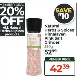 Dis-Chem Natural Herbs & Spices Himalayan Pink Salt Grinder offer