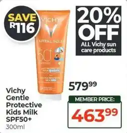 Dis-Chem Vichy Gentle Protective Kids Milk SPF50+ offer