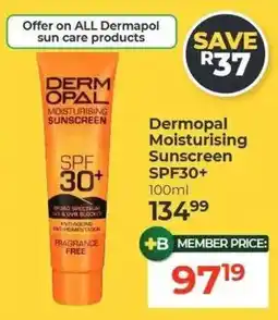 Dis-Chem Dermopal Moisturising Sunscreen SPF30+ offer