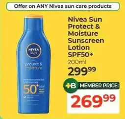 Dis-Chem Nivea Sun Protect & Moisture Sunscreen Lotion SPF50+ offer