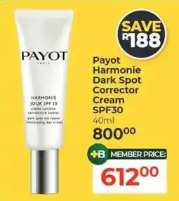 Dis-Chem Payot Harmonie Dark Spot Corrector Cream SPF30 offer