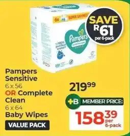 Dis-Chem Pampers Sensitive Baby Wipes offer