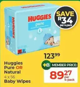 Dis-Chem Huggies Pure OR Natural Baby Wipes offer